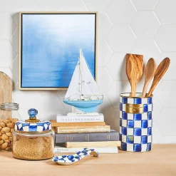 Kitchen Storage & Organization|MacKenzie-Childs Royal Check Utensil Holder