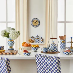 Room Accents|MacKenzie-Childs Royal Check Wall Clock