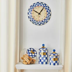 Room Accents|MacKenzie-Childs Royal Check Wall Clock