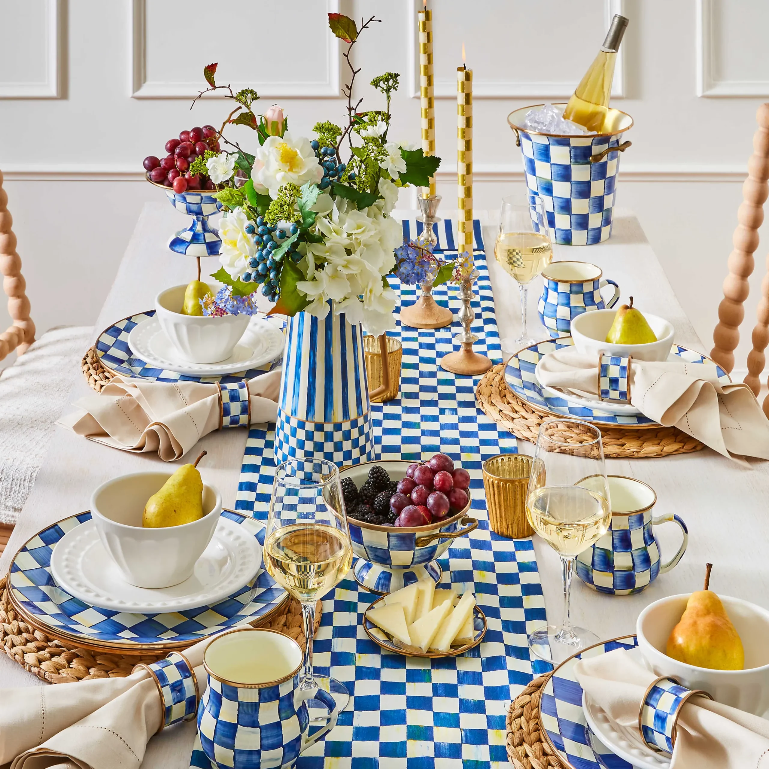 Drinkware|Bar Entertaining|MacKenzie-Childs Royal Check Wine Cooler