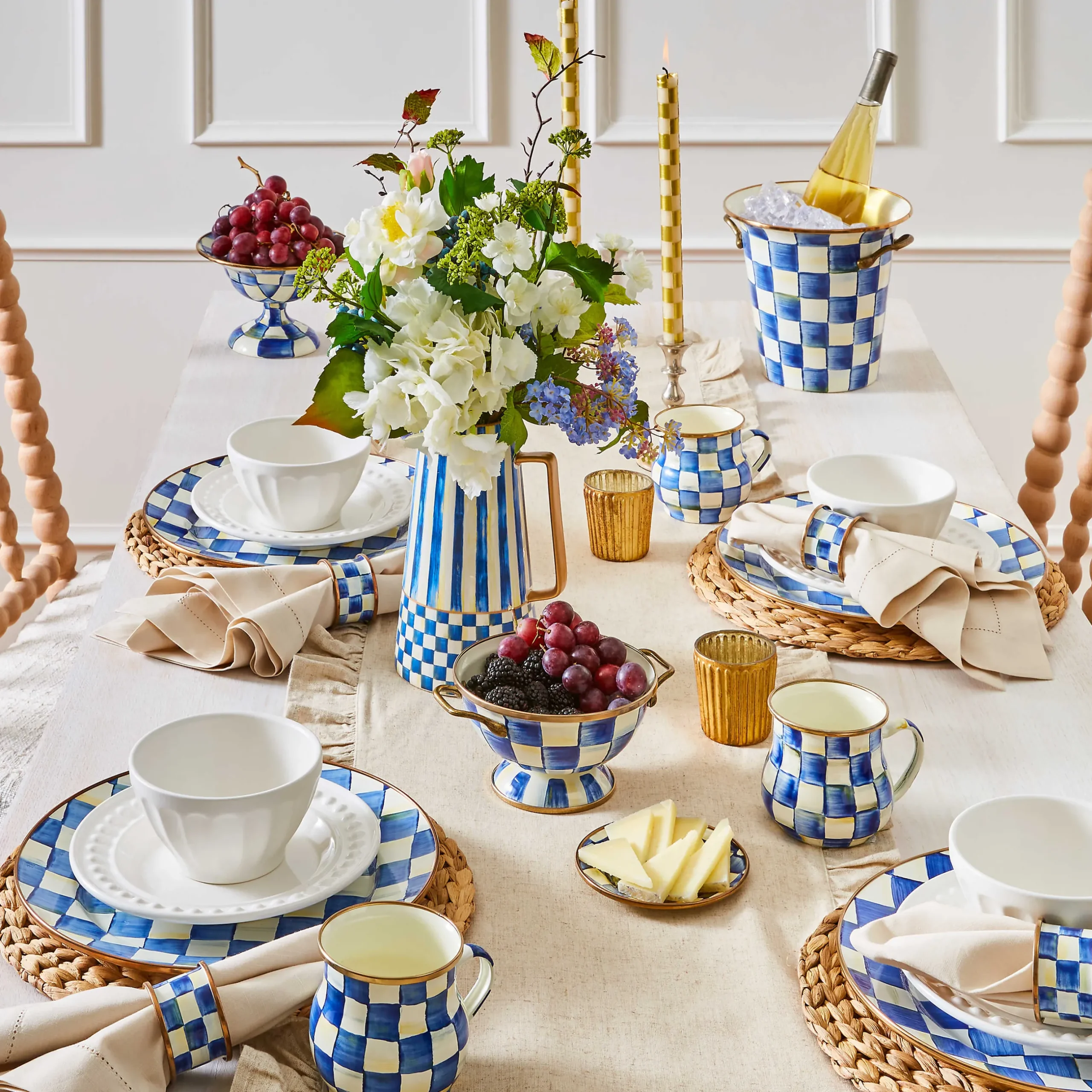 Drinkware|Bar Entertaining|MacKenzie-Childs Royal Check Wine Cooler