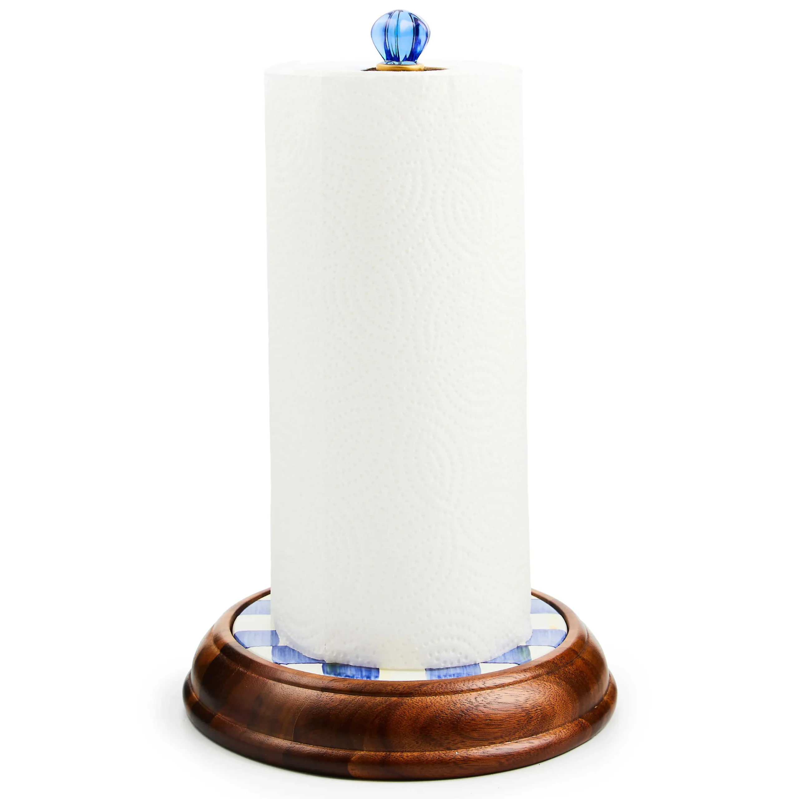 Kitchen Storage & Organization|MacKenzie-Childs Royal Check Wood Paper Towel Holder