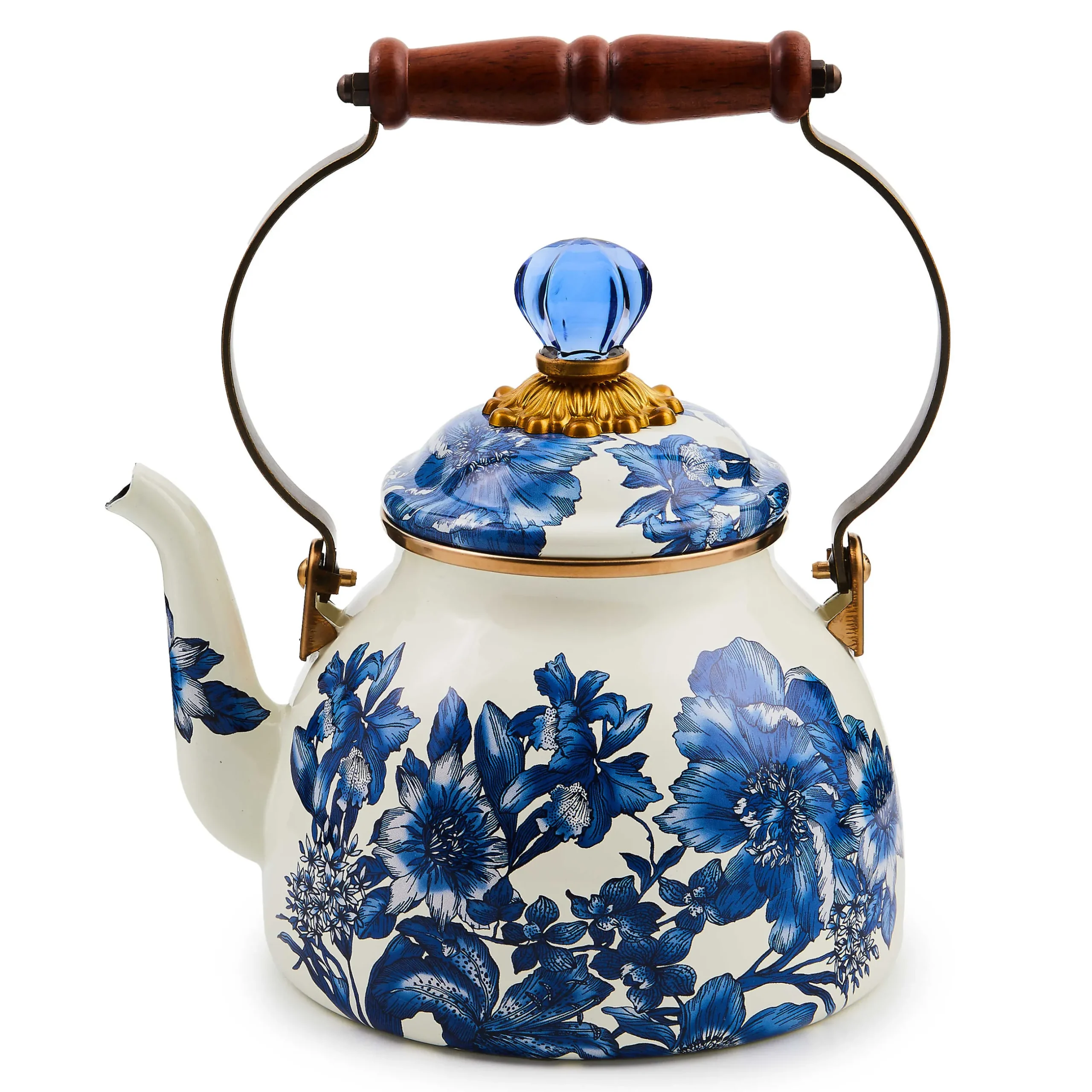 The Coffee Shop|Tea Kettles|MacKenzie-Childs Royal English Garden 2 Quart Tea Kettle