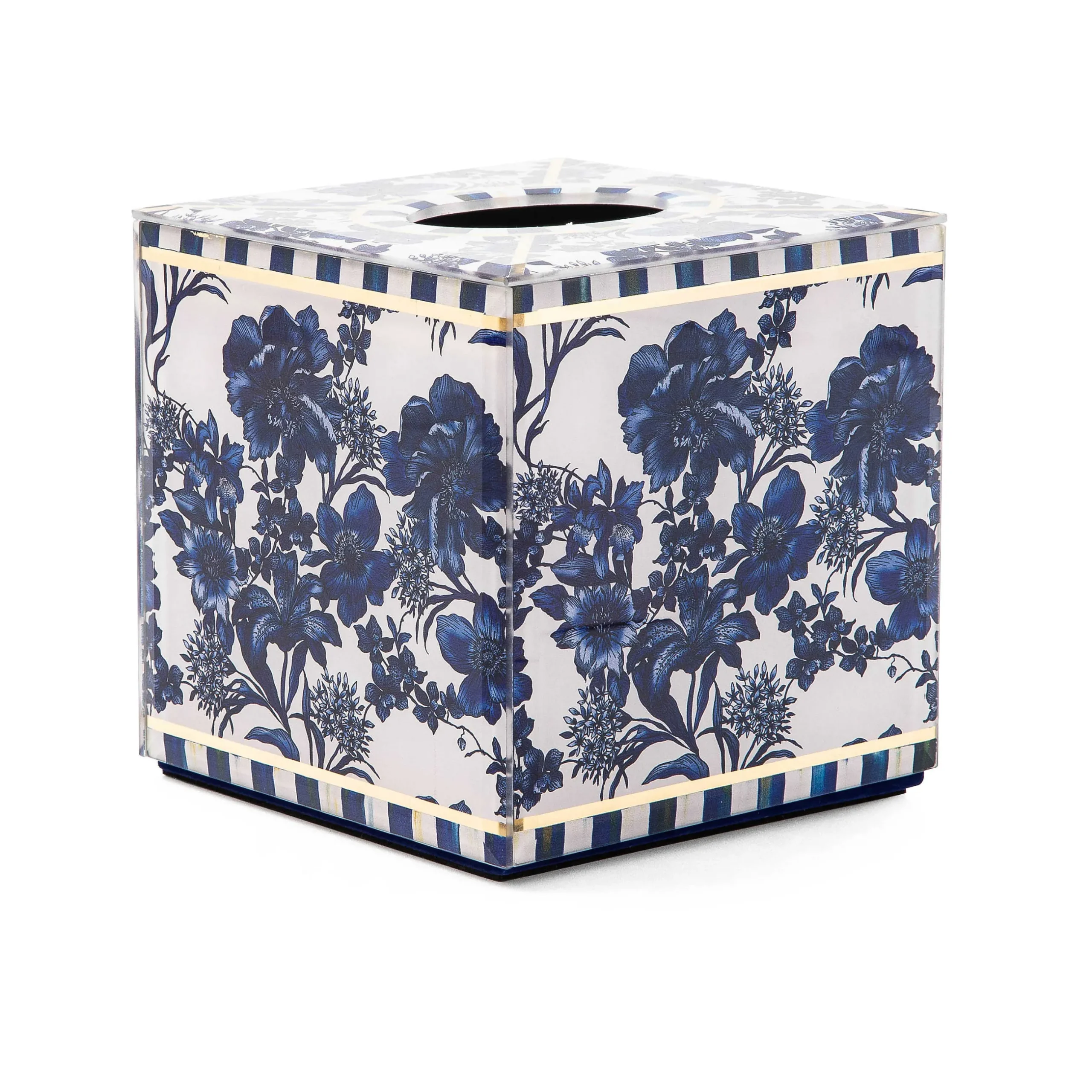 Spring|Bath & Bath Accessories|MacKenzie-Childs Royal English Garden Boutique Tissue Box Cover