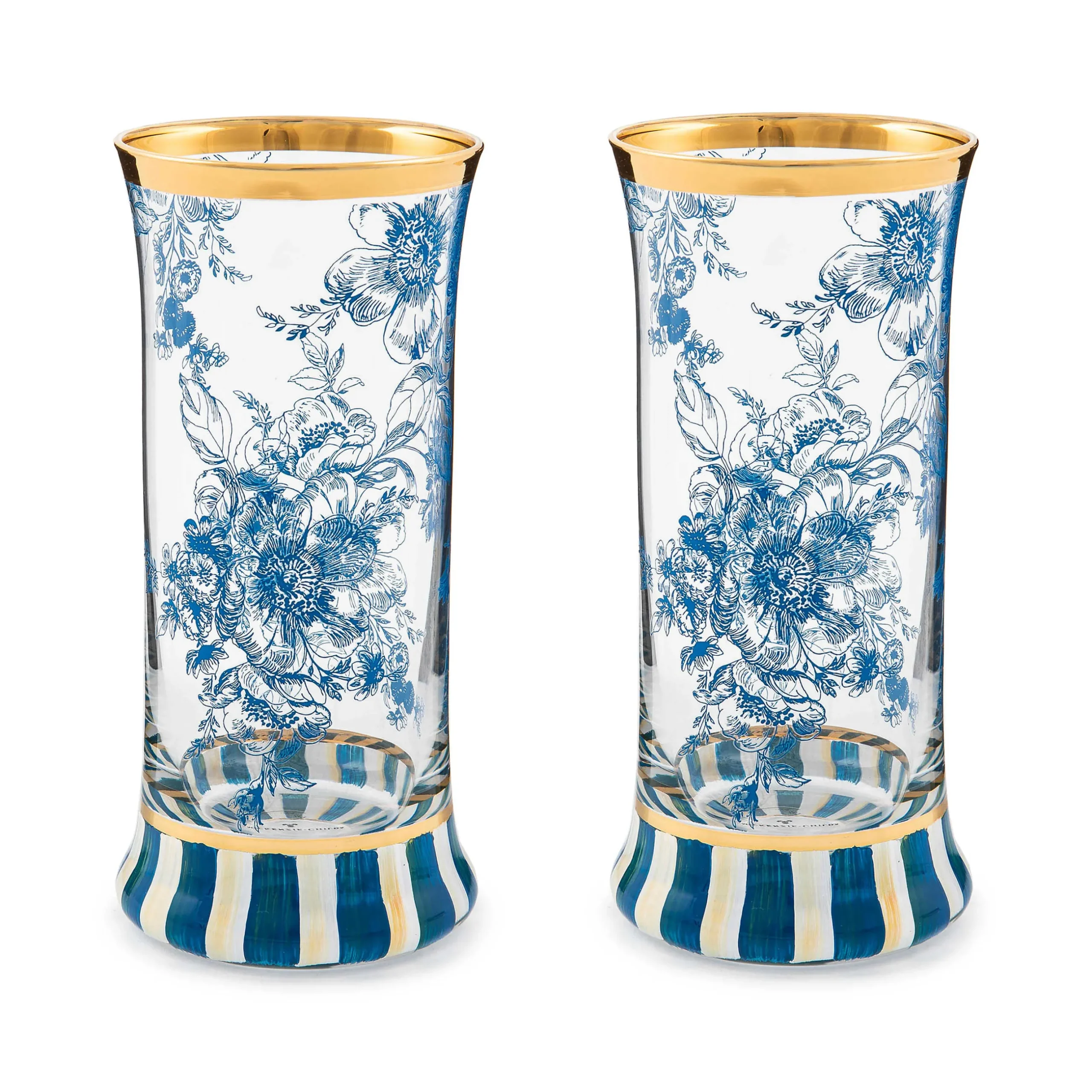 Easter|Spring|MacKenzie-Childs Royal English Garden Highball Glass, Set of 2