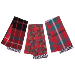 Holiday|Kitchen & Dining Sets|MacKenzie-Childs Royal Stewart Woven Dish Towels, Set of 3