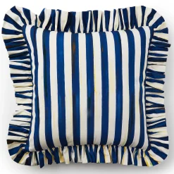 Pillows, Throws, & Cushions|MacKenzie-Childs Royal Stripe Ruffle Throw Pillow