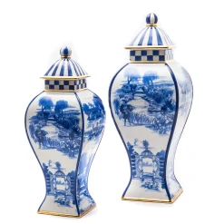 Kitchen Storage & Organization|MacKenzie-Childs Royal Toile Large Ginger Jar