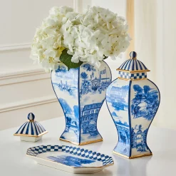 Kitchen Storage & Organization|MacKenzie-Childs Royal Toile Large Ginger Jar