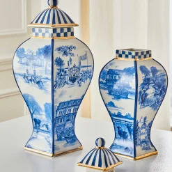 Kitchen Storage & Organization|MacKenzie-Childs Royal Toile Small Ginger Jar