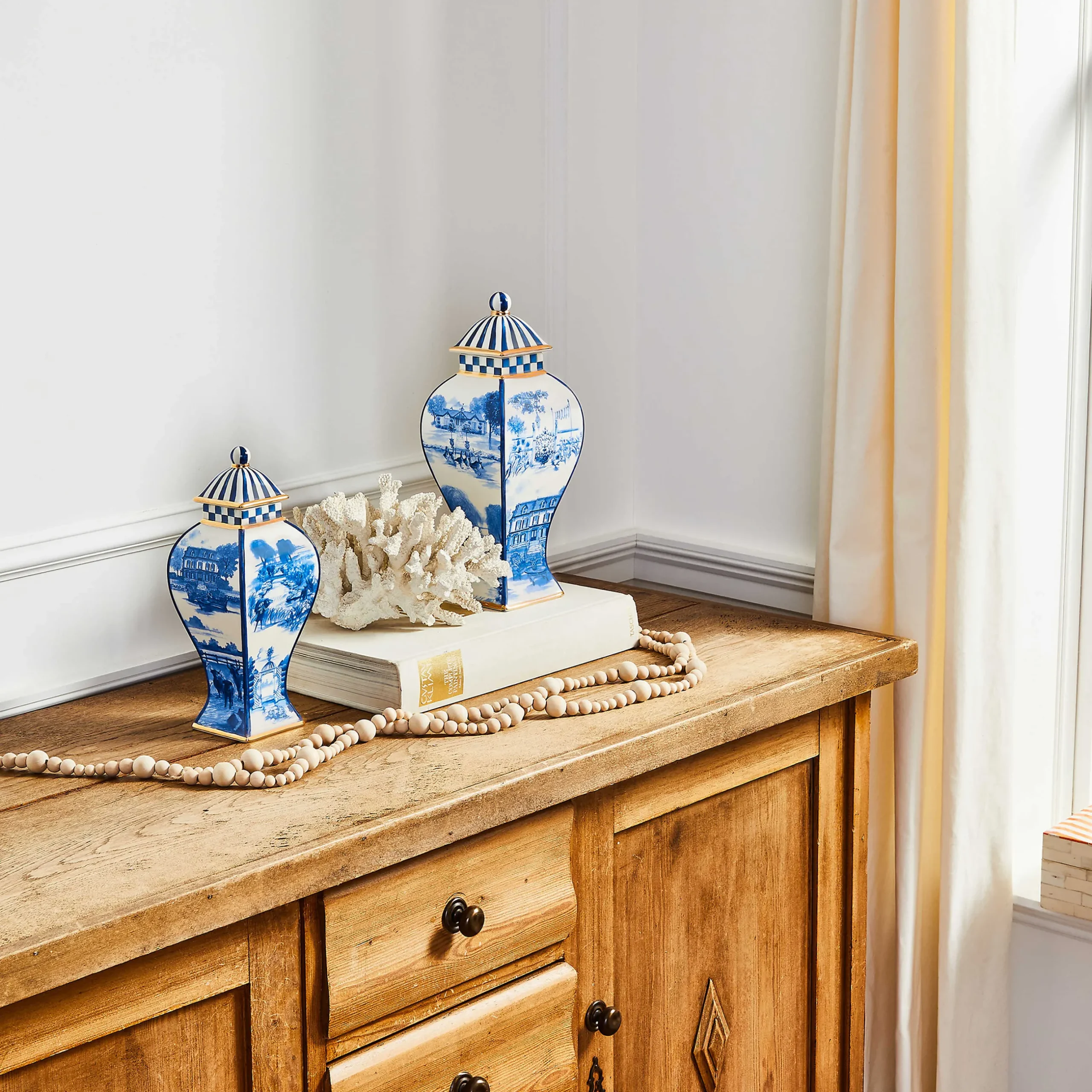 Kitchen Storage & Organization|MacKenzie-Childs Royal Toile Small Ginger Jar