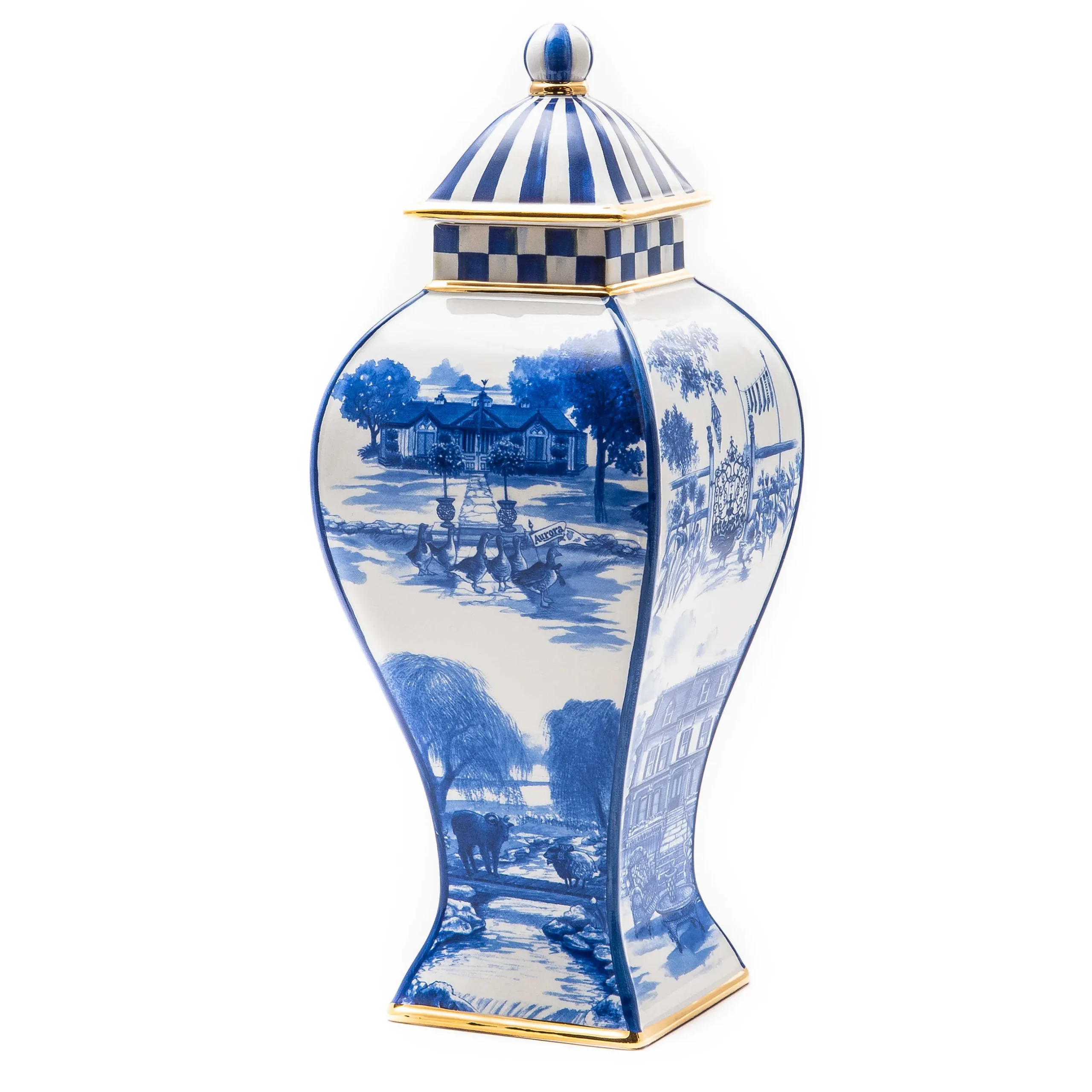Kitchen Storage & Organization|MacKenzie-Childs Royal Toile Small Ginger Jar