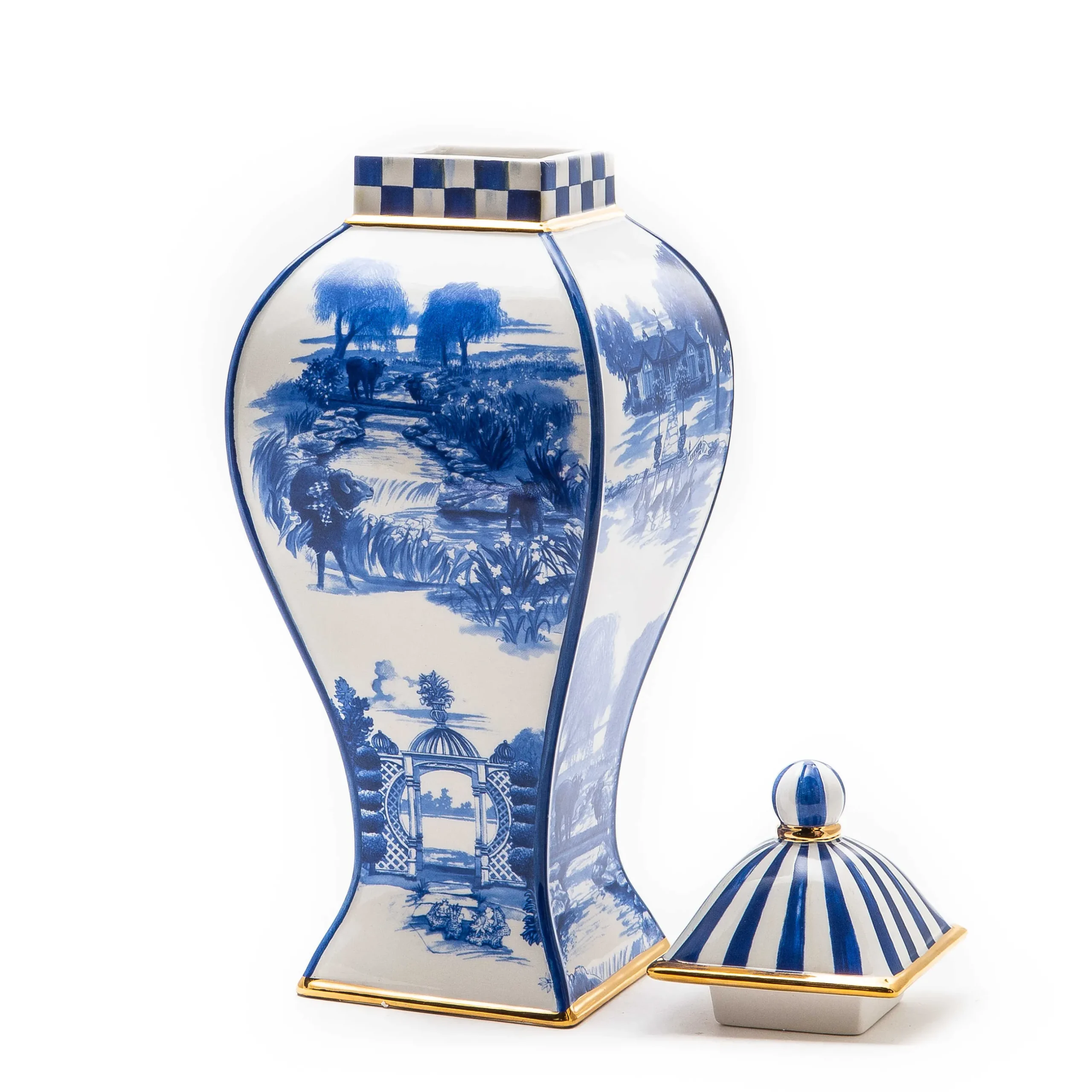 Kitchen Storage & Organization|MacKenzie-Childs Royal Toile Small Ginger Jar