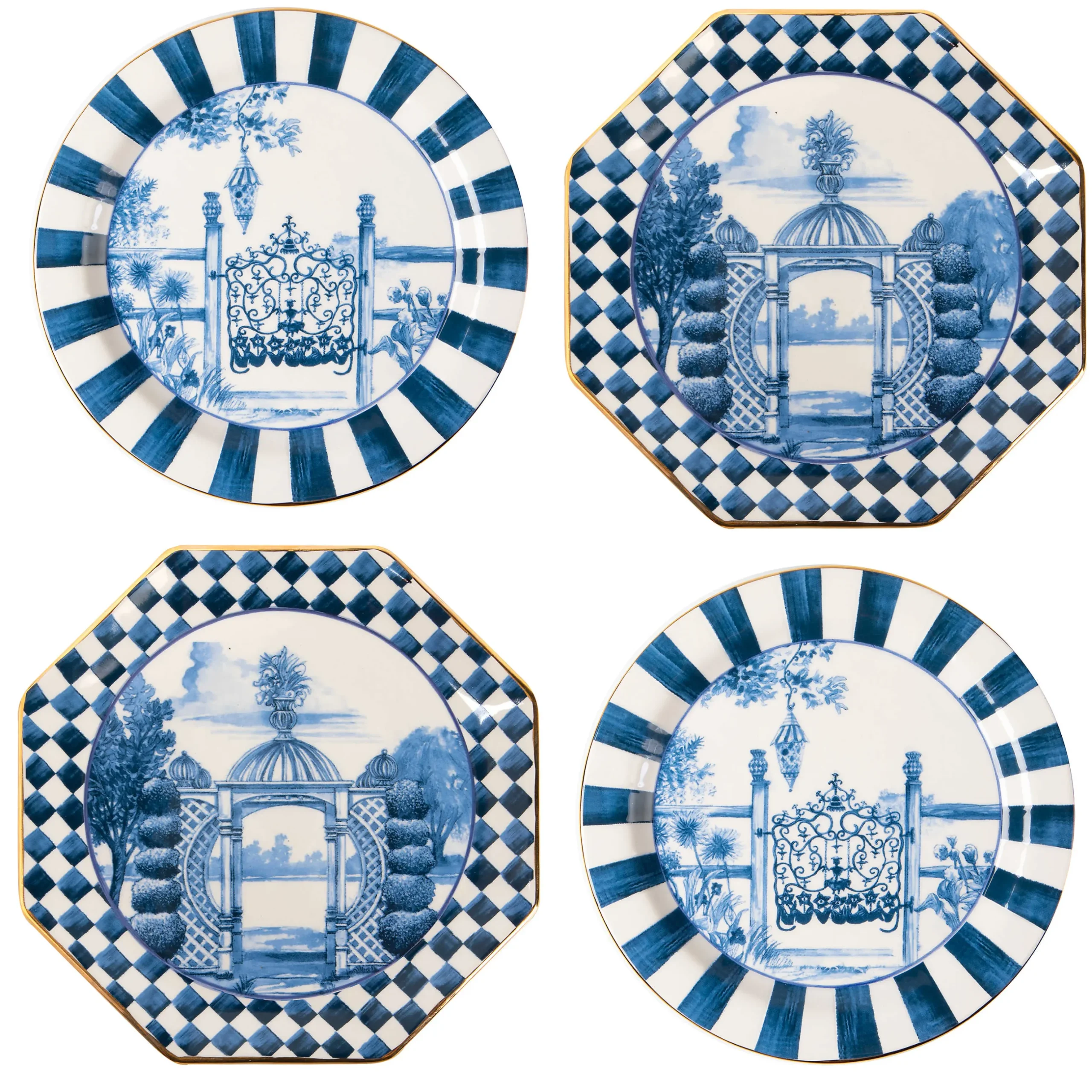 Serveware|Dinnerware & Flatware|MacKenzie-Childs Royal Toile Small Plates, Set of 4