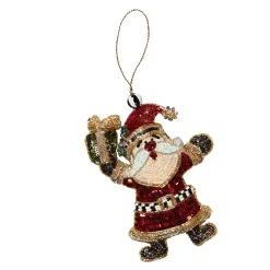 Holiday|MacKenzie-Childs Santa Beaded Ornament