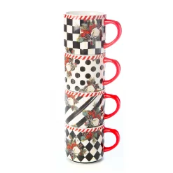 Holiday|Drinkware|MacKenzie-Childs Scottish Bouquet Stacking Mugs - Set of 4