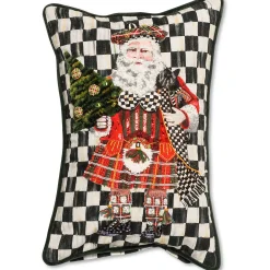Holiday|Pillows, Throws, & Cushions|MacKenzie-Childs Scottish Santa Vertical Lumbar Pillow