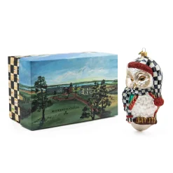 Holiday|MacKenzie-Childs Sleepy Owl Glass Ornament