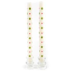 Holiday|Candles & Fragrances|MacKenzie-Childs Small  Large Dots Dinner Candles - Red  Green - Set of 2