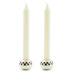 Candles & Fragrances|Room Accents|MacKenzie-Childs Small Sphere Check Candle Holders, Set of 2