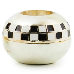 Candles & Fragrances|Room Accents|MacKenzie-Childs Small Sphere Check Candle Holders, Set of 2