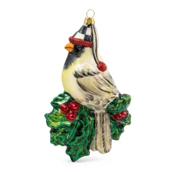 Holiday|MacKenzie-Childs Snow Cardinal Glass Ornament