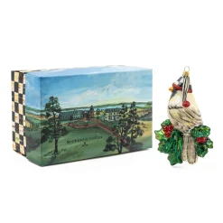 Holiday|MacKenzie-Childs Snow Cardinal Glass Ornament