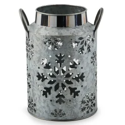 Outdoor|MacKenzie-Childs Snowflake Small Galvanized Metal Lantern