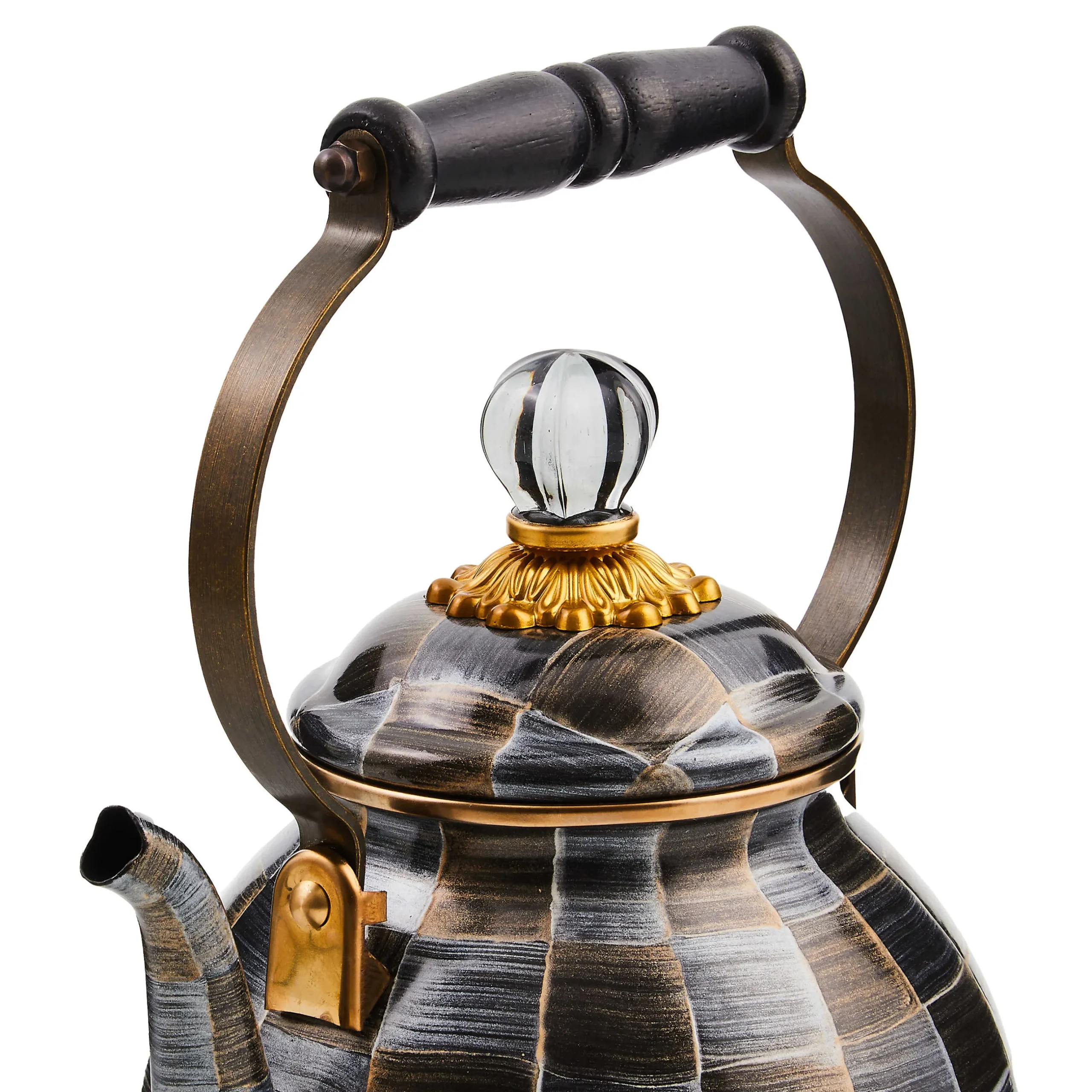 Fall Entertaining|Tea Kettles|MacKenzie-Childs Sophisticheck 2 Quart Tea Kettle