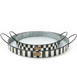 Bar Entertaining|Serveware|MacKenzie-Childs Spectator Galvanized Serving Trays, Set of 2