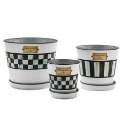 Spring|Greenery & Florals|MacKenzie-Childs Spectator Pots  Saucers, Set of 3