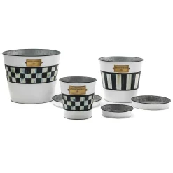 Spring|Greenery & Florals|MacKenzie-Childs Spectator Pots  Saucers, Set of 3