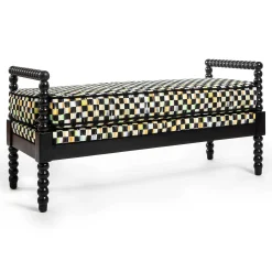 Outdoor|Spring|MacKenzie-Childs Spindle Check Outdoor Bench