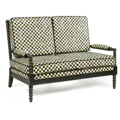 Outdoor|Spring|MacKenzie-Childs Spindle Check Outdoor Loveseat