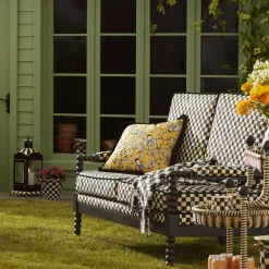 Outdoor|Spring|MacKenzie-Childs Spindle Check Outdoor Loveseat