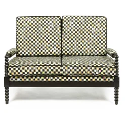 Outdoor|Spring|MacKenzie-Childs Spindle Check Outdoor Loveseat