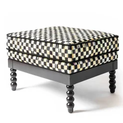 Outdoor|Spring|MacKenzie-Childs Spindle Check Outdoor Ottoman