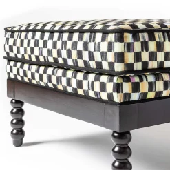 Outdoor|Spring|MacKenzie-Childs Spindle Check Outdoor Ottoman