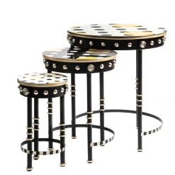 Living Room|MacKenzie-Childs Spot On Nesting Tables, Set of 3