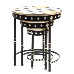 Living Room|MacKenzie-Childs Spot On Nesting Tables, Set of 3