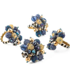 Holiday|Kitchen & Dining Sets|MacKenzie-Childs Starry Night Beaded Napkin Rings, Set of 4