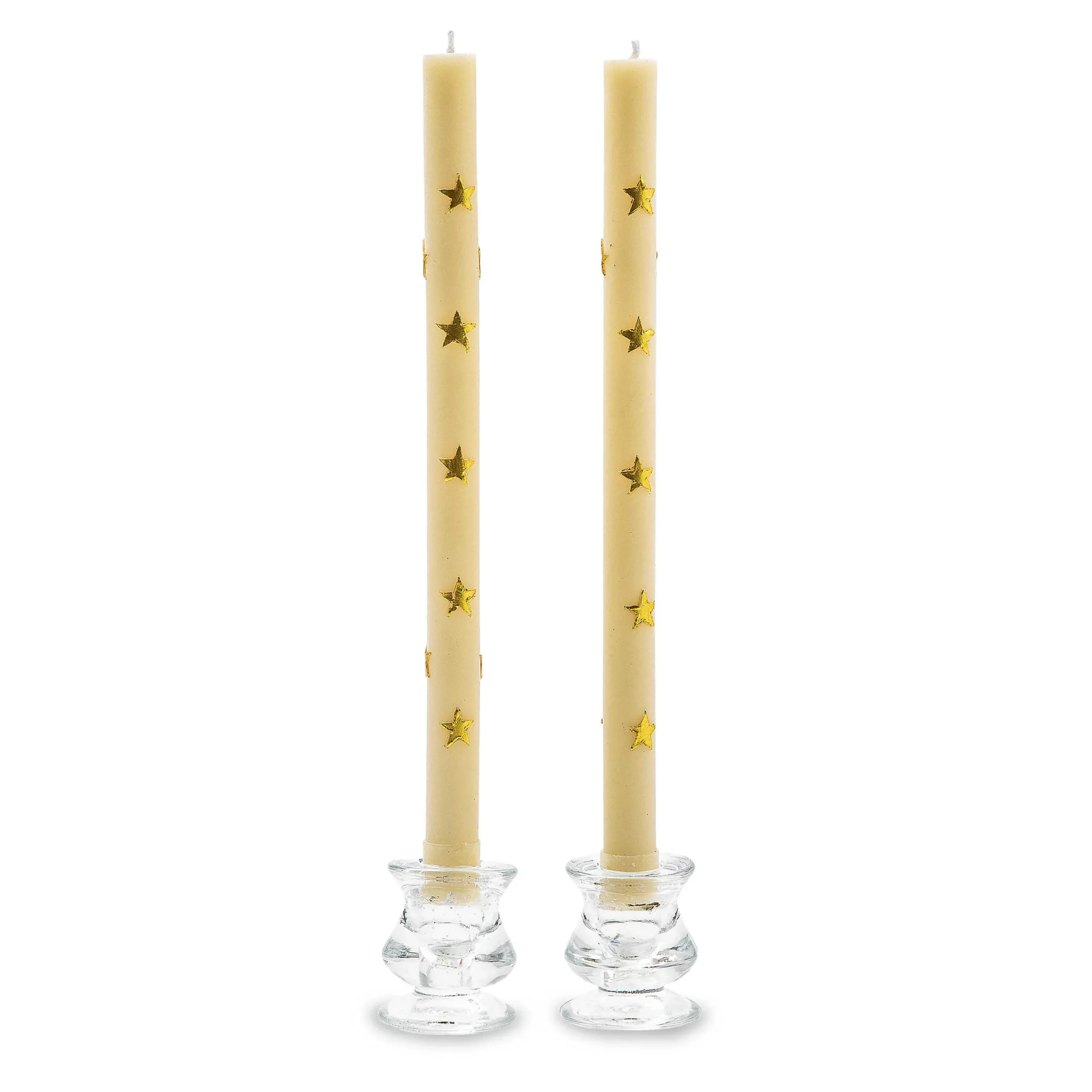 Holiday|Candles & Fragrances|MacKenzie-Childs Stars Gold Dinner Candles, Set of 2