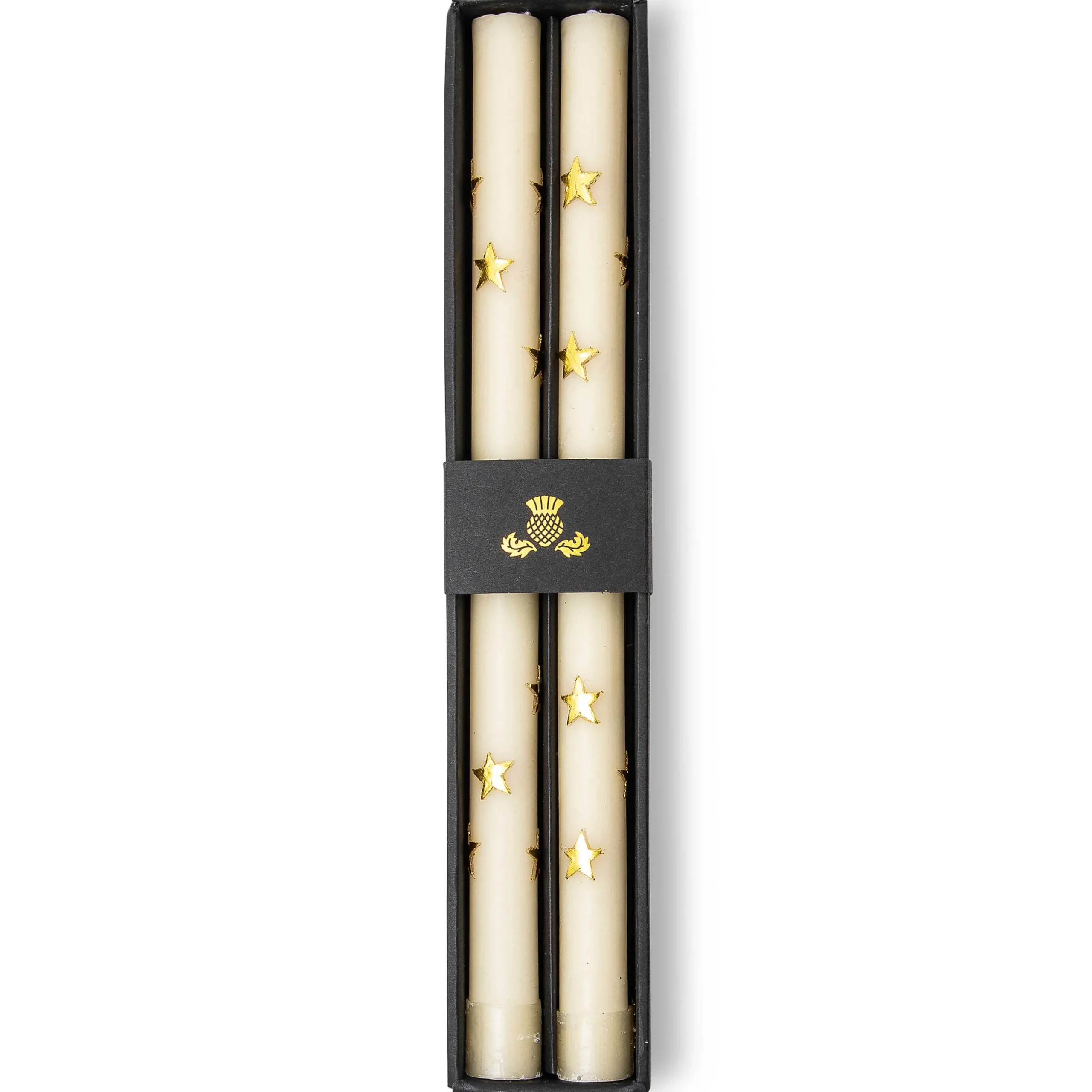 Holiday|Candles & Fragrances|MacKenzie-Childs Stars Gold Dinner Candles, Set of 2