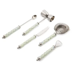 Kitchen & Dining Sets|Fall Entertaining|MacKenzie-Childs Sterling Check 3260 Bar Tool Set