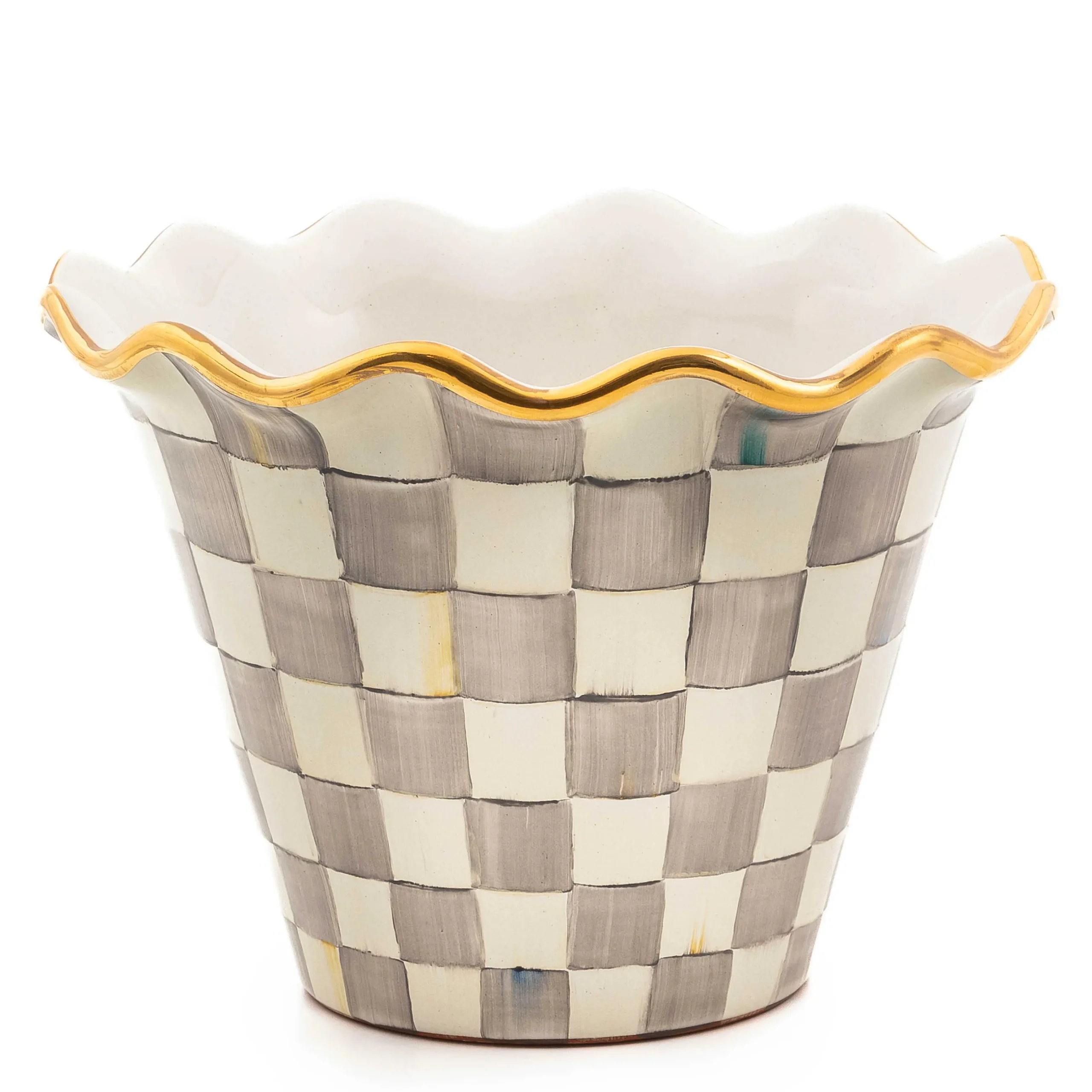 Spring|The Fall Shop|MacKenzie-Childs Sterling Check 8 Ceramic Garden Pot