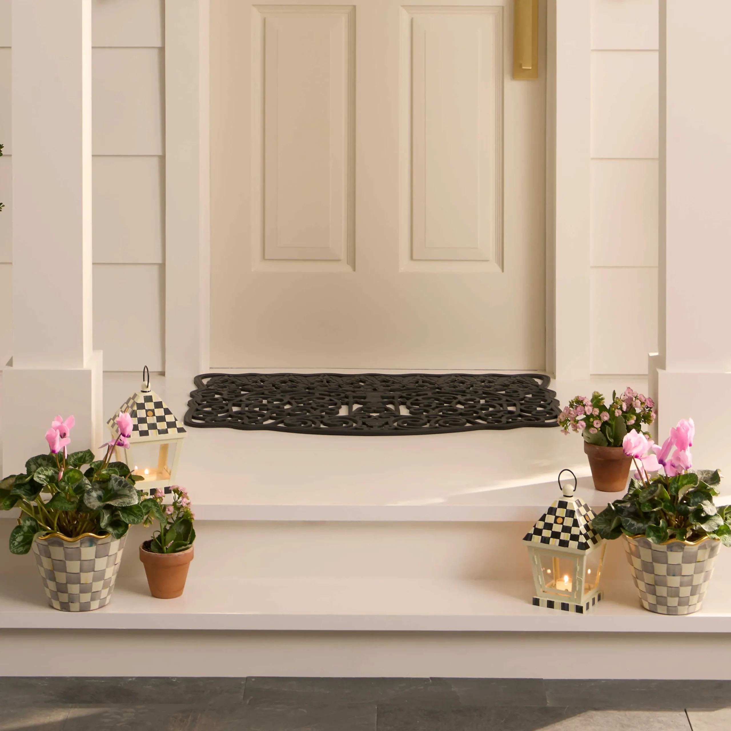Spring|The Fall Shop|MacKenzie-Childs Sterling Check 8 Ceramic Garden Pot