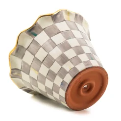 Spring|The Fall Shop|MacKenzie-Childs Sterling Check 8 Ceramic Garden Pot