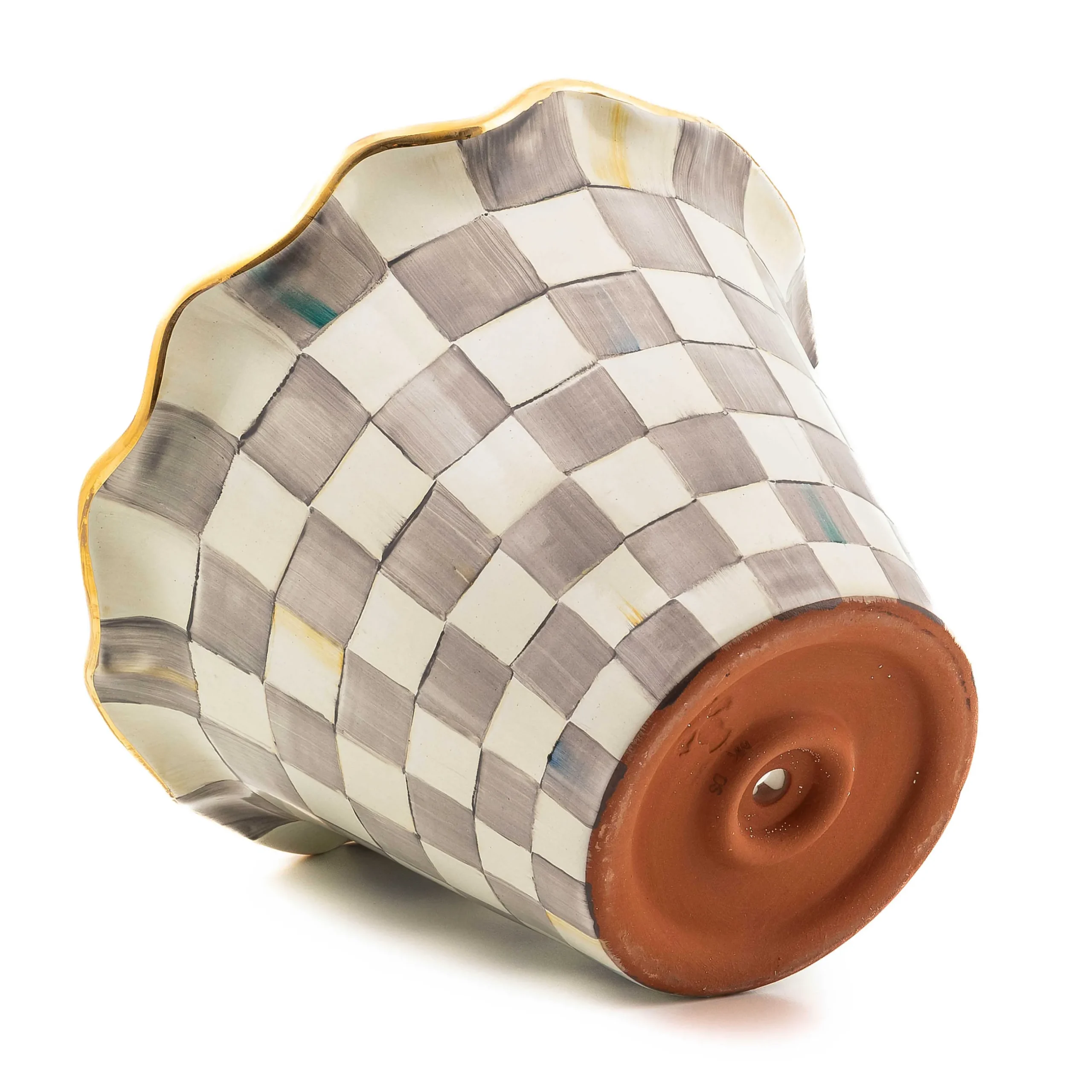 Spring|The Fall Shop|MacKenzie-Childs Sterling Check 8 Ceramic Garden Pot