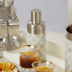 Fall Entertaining|Bar Entertaining|MacKenzie-Childs Sterling Check 3260 Cocktail Shaker