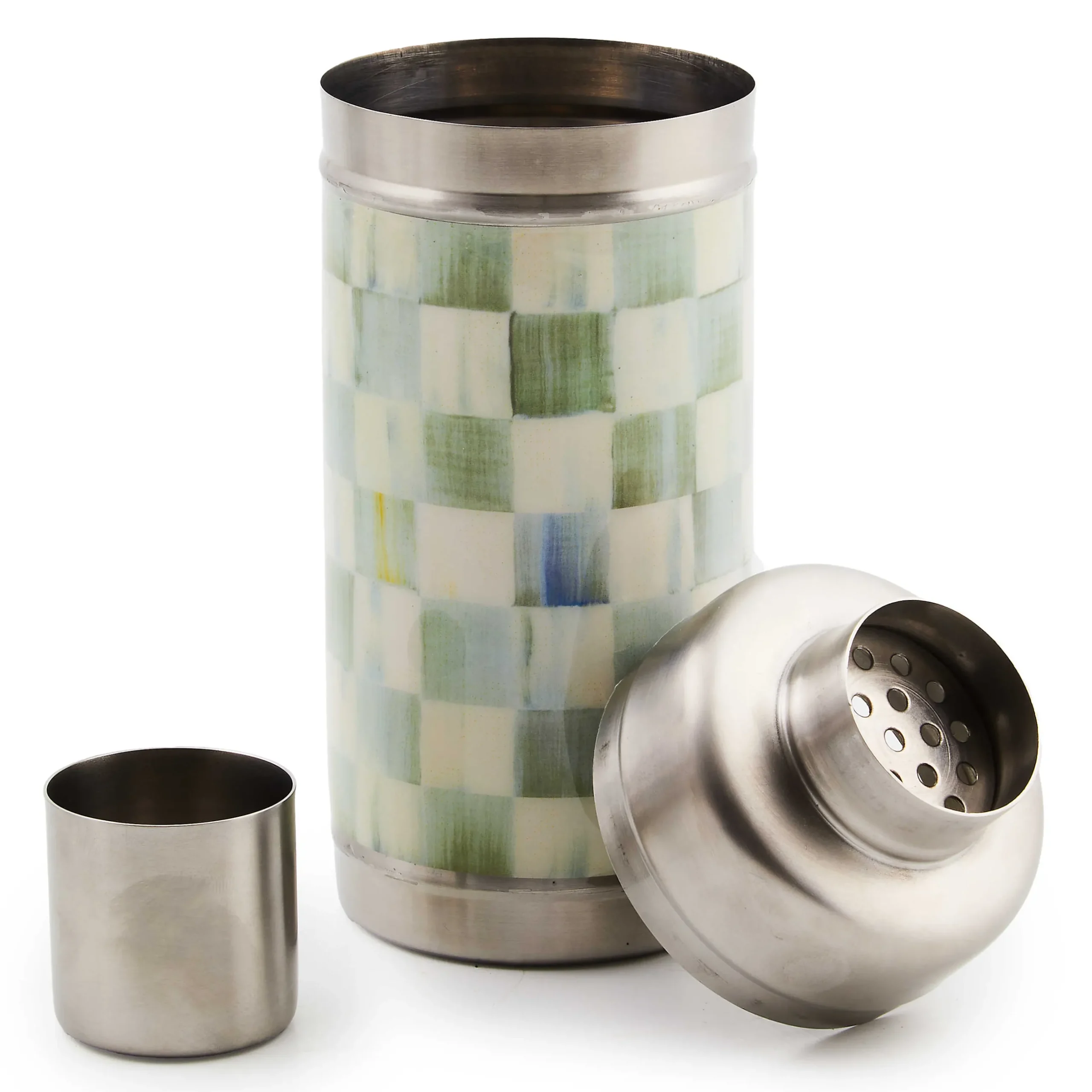 Fall Entertaining|Bar Entertaining|MacKenzie-Childs Sterling Check 3260 Cocktail Shaker